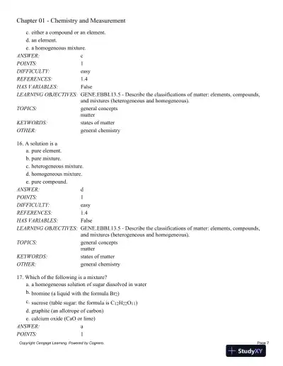 General Chemistry, 11th Edition Test Bank - Page 8 preview image