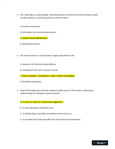 Understanding Internal Control and Audit Processes - Page 3 preview image