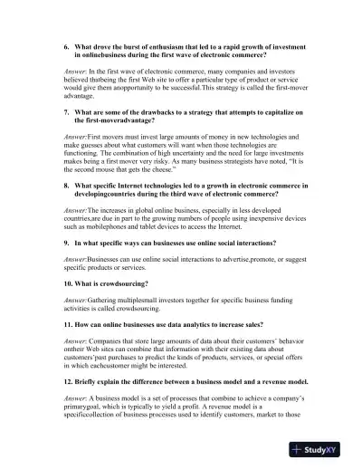 Electronic Commerce, 12th Edition Solution Manual - Page 3 preview image