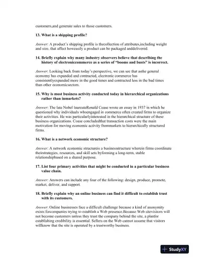 Electronic Commerce, 12th Edition Solution Manual - Page 4 preview image