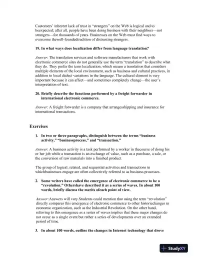 Electronic Commerce, 12th Edition Solution Manual - Page 5 preview image