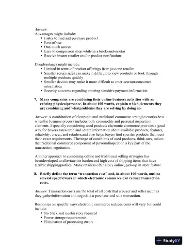 Electronic Commerce, 12th Edition Solution Manual - Page 7 preview image