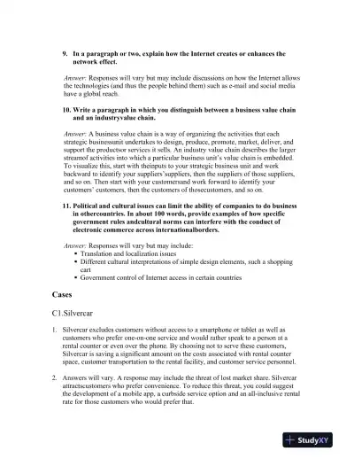 Electronic Commerce, 12th Edition Solution Manual - Page 8 preview image