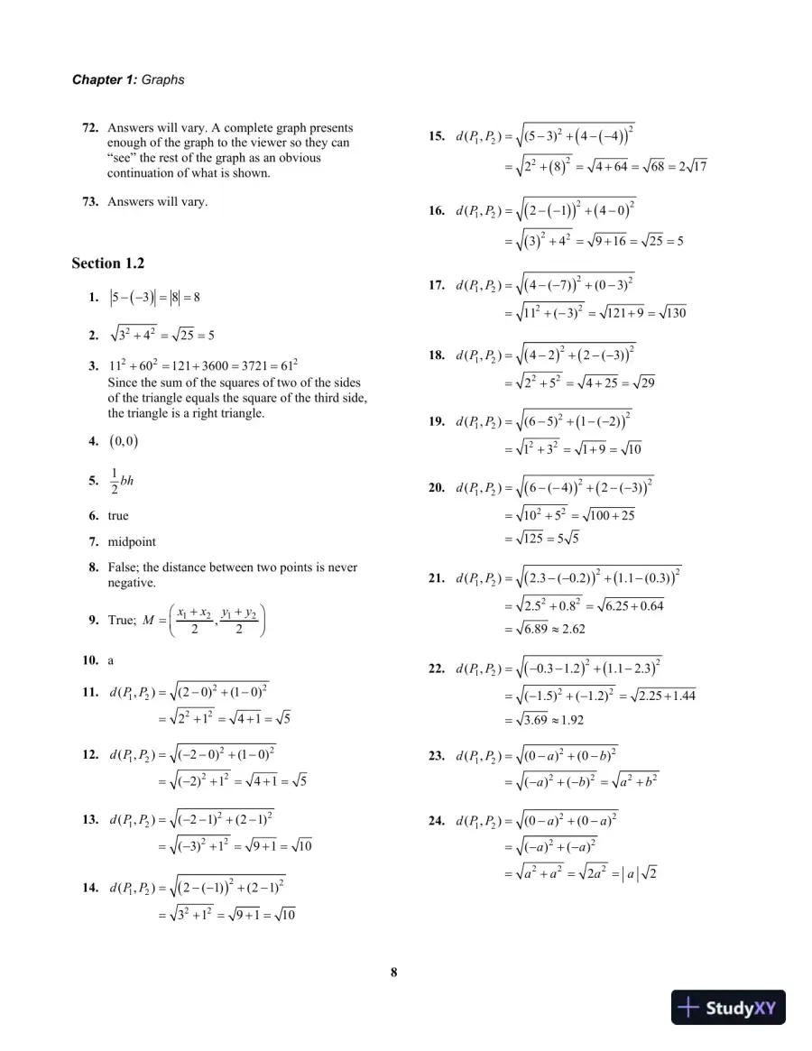 Solution Manual for Precalculus Enhanced with Graphing Utilities, MyLab Math, 8th Edition, page 14
