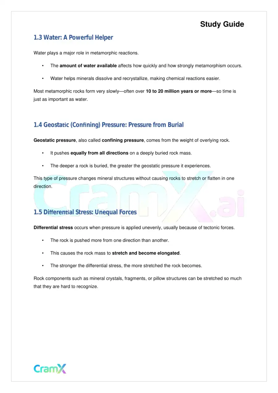 Geology - Metamorphic Rock Types, page 2