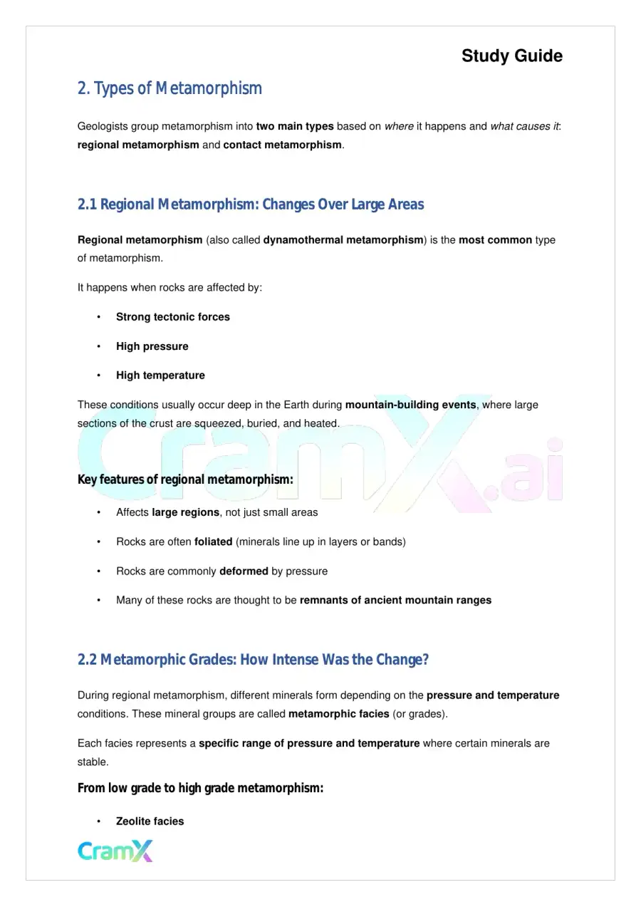 Geology - Metamorphic Rock Types, page 5