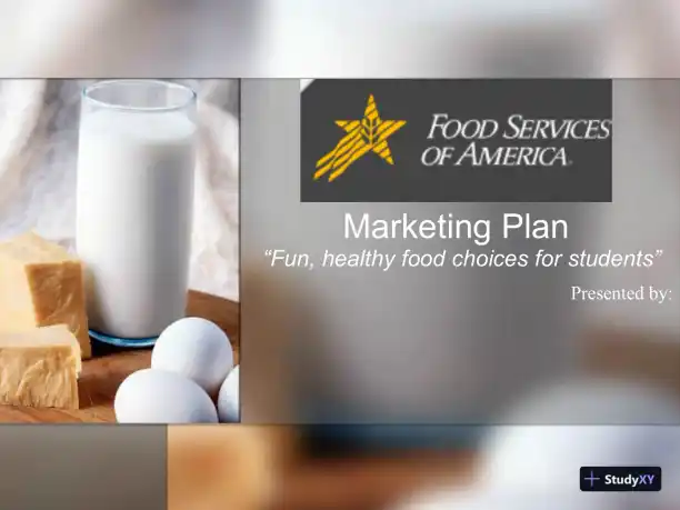 Marketing Plan: Fun, Healthy Food Choices For Students - Page 1 preview image