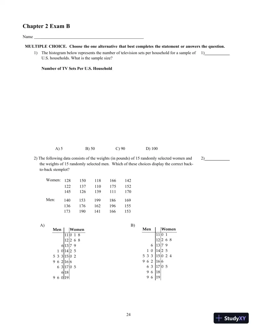 Elementary Statistics, 13th Edition Test Bank, page 28