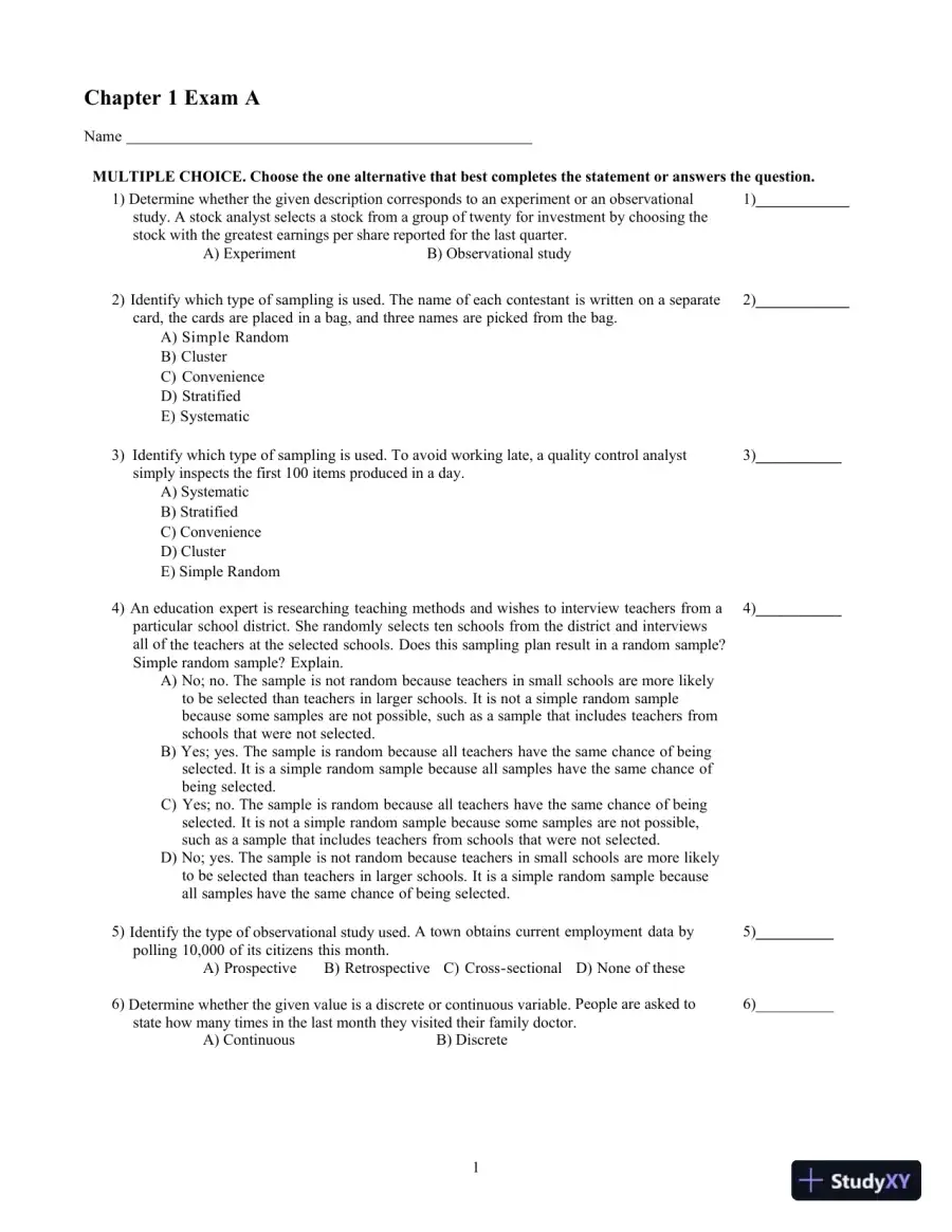 Elementary Statistics, 13th Edition Test Bank, page 5