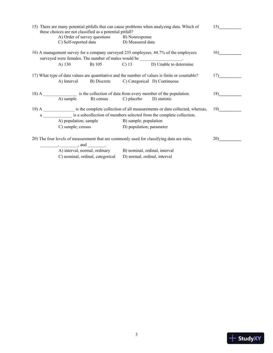 Elementary Statistics, 13th Edition Test Bank, page 7