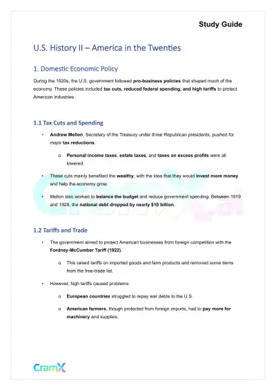 U.S. History II - America in the Twenties - Page 1 preview image