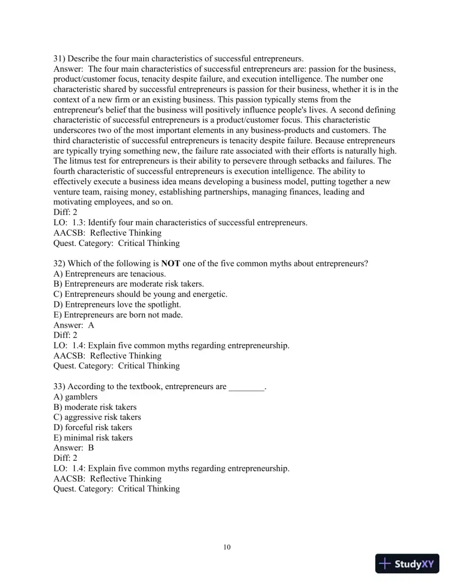 Test Bank for Entrepreneurship: Successfully Launching New Ventures, 6th Edition, page 12