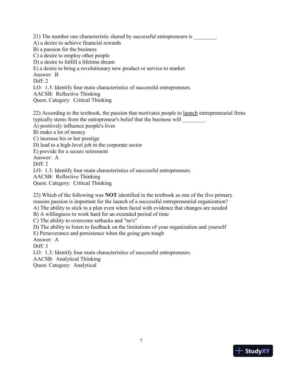 Test Bank for Entrepreneurship: Successfully Launching New Ventures, 6th Edition, page 9