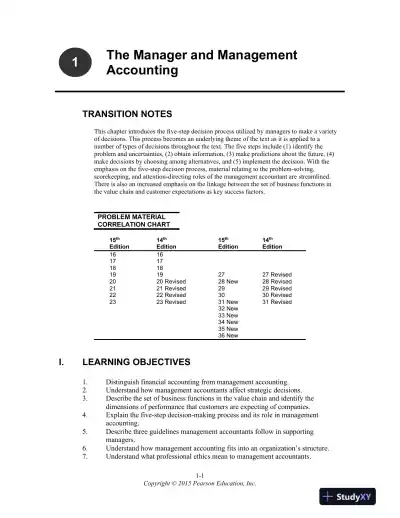 Class Notes For Cost Accounting, 15th Edition - Page 1 preview image