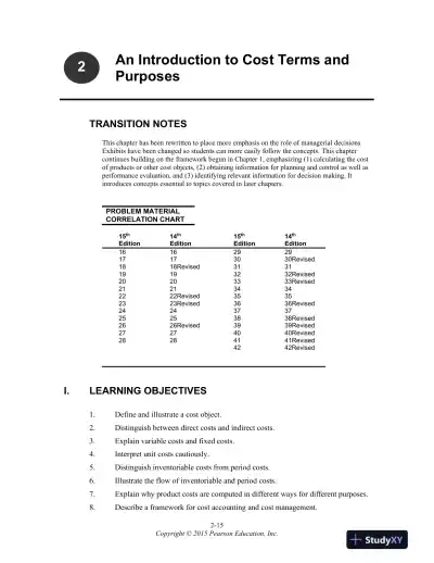 Class Notes For Cost Accounting, 15th Edition - Page 16 preview image
