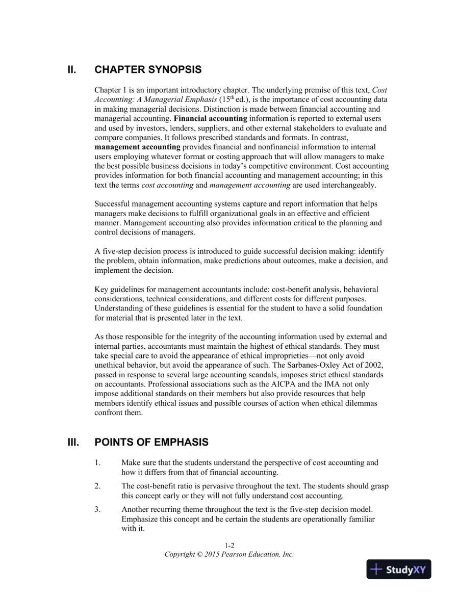 Class Notes For Cost Accounting, 15th Edition, page 3