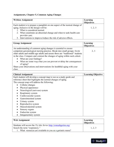 Solution Manual For Gerontological Nursing, 8th Edition - Page 13 preview image