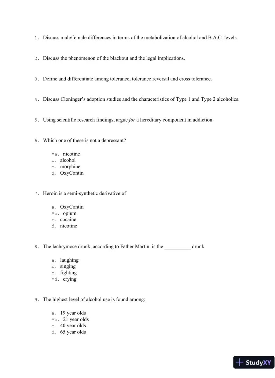 Addiction Treatment 4th Edition Test Bank, page 13