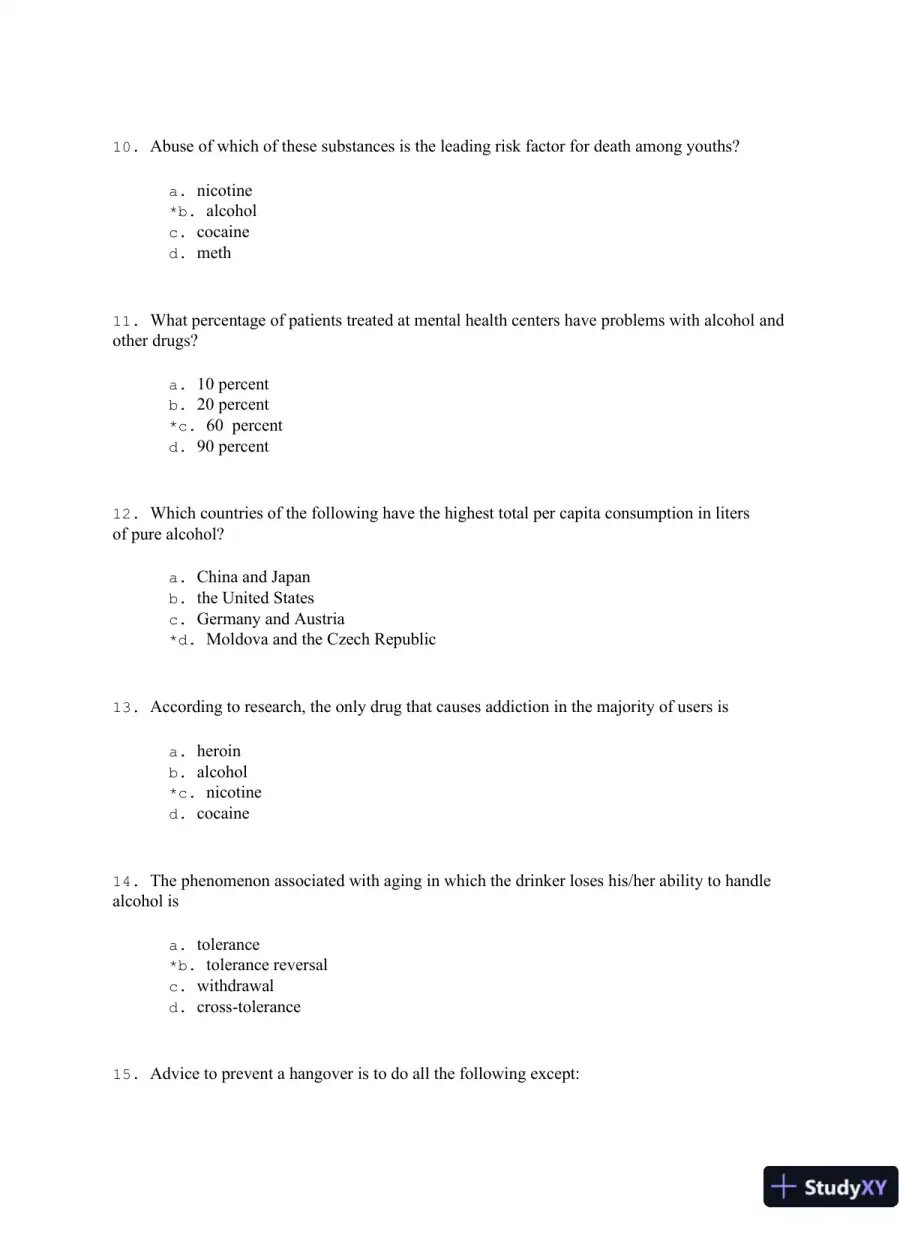 Addiction Treatment 4th Edition Test Bank, page 14