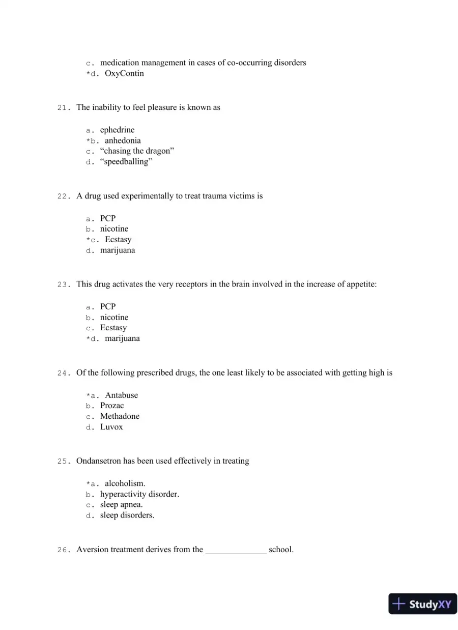 Addiction Treatment 4th Edition Test Bank, page 16