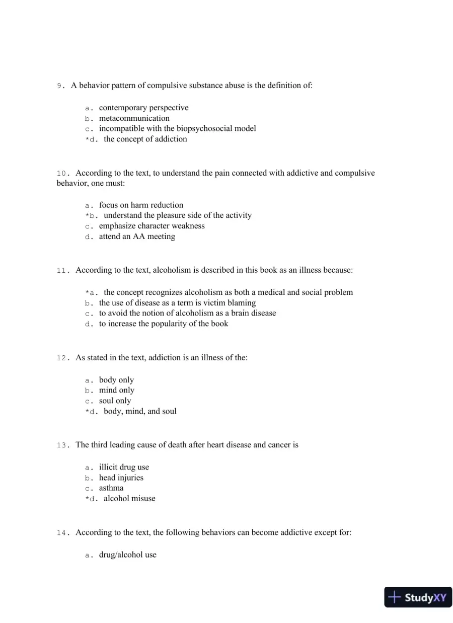 Addiction Treatment 4th Edition Test Bank, page 3