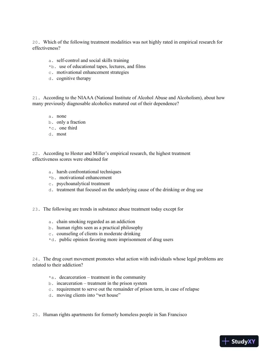 Addiction Treatment 4th Edition Test Bank, page 5