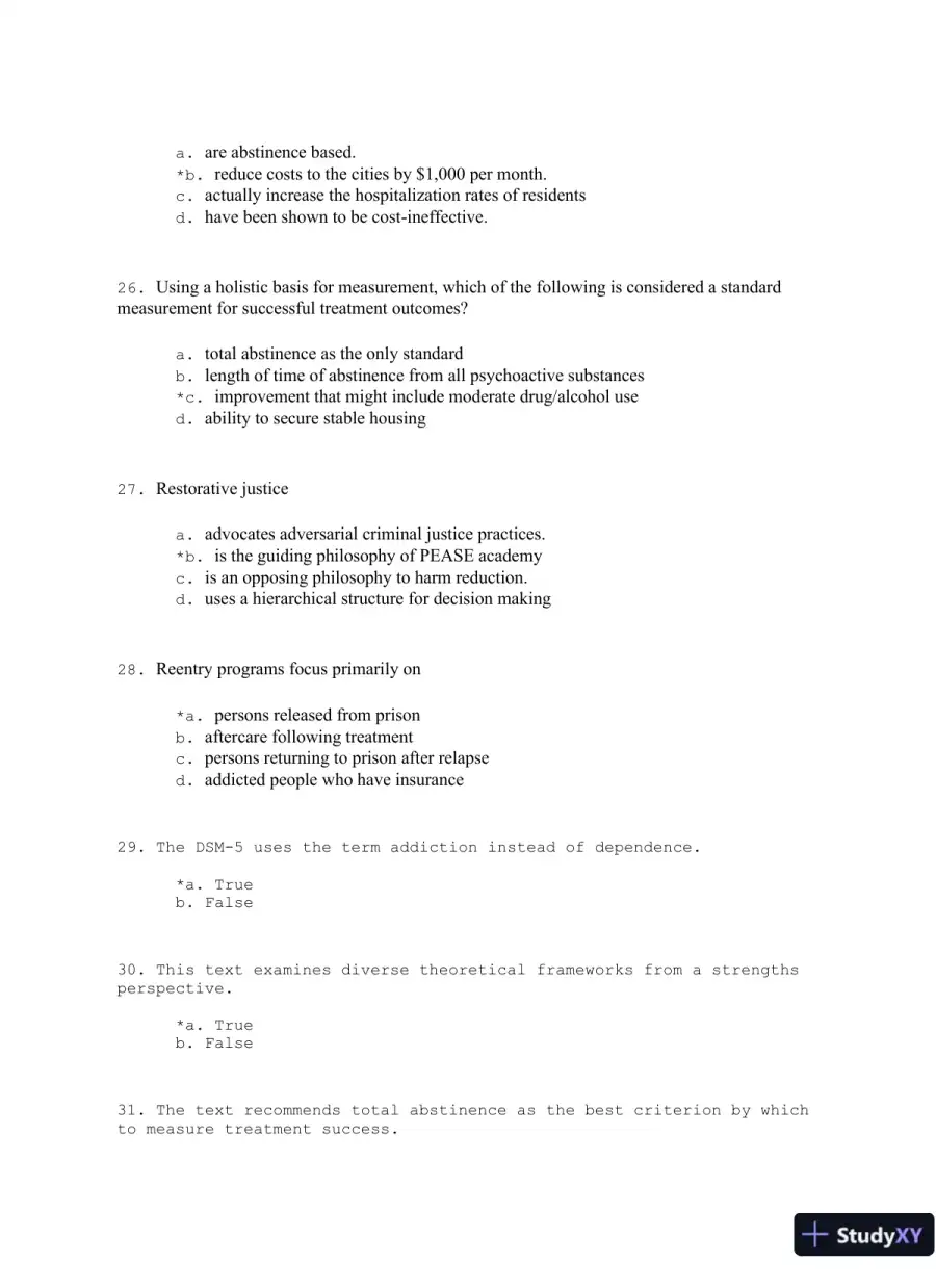 Addiction Treatment 4th Edition Test Bank, page 6