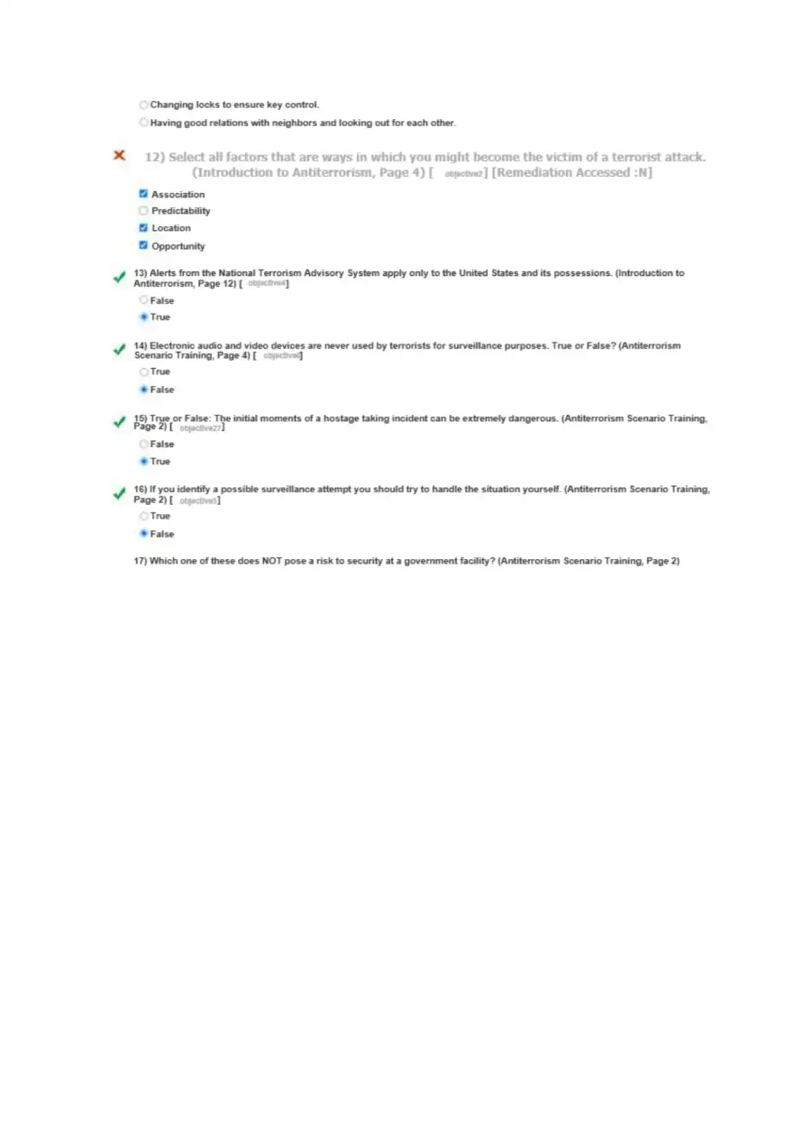 Post Test AntiTerrorism, page 2