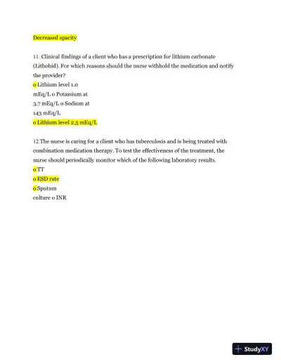 2013 ATI RN Proctored Pharmacology Form B with Answers (70 Solved Questions) - Page 5 preview image