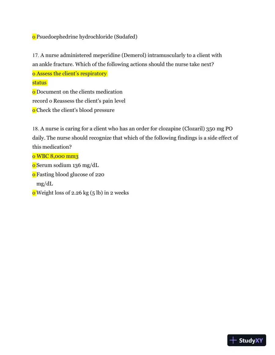 2013 ATI RN Proctored Pharmacology Form B with Answers (70 Solved Questions), page 7