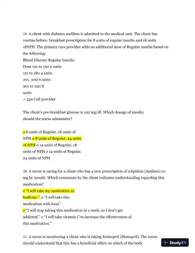 2013 ATI RN Proctored Pharmacology Form B with Answers (70 Solved Questions) - Page 8 preview image