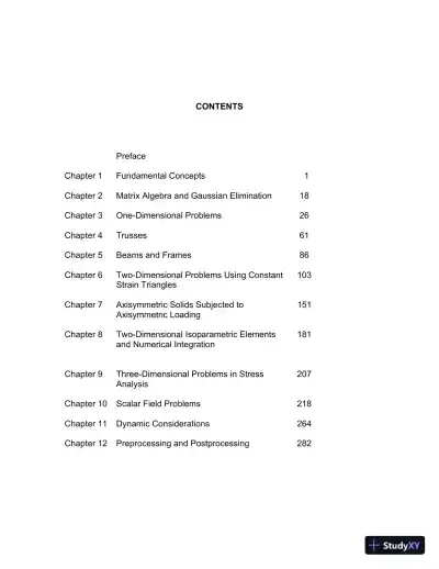 Solution Manual for Introduction to Finite Elements in Engineering, 4th Edition - Page 3 preview image