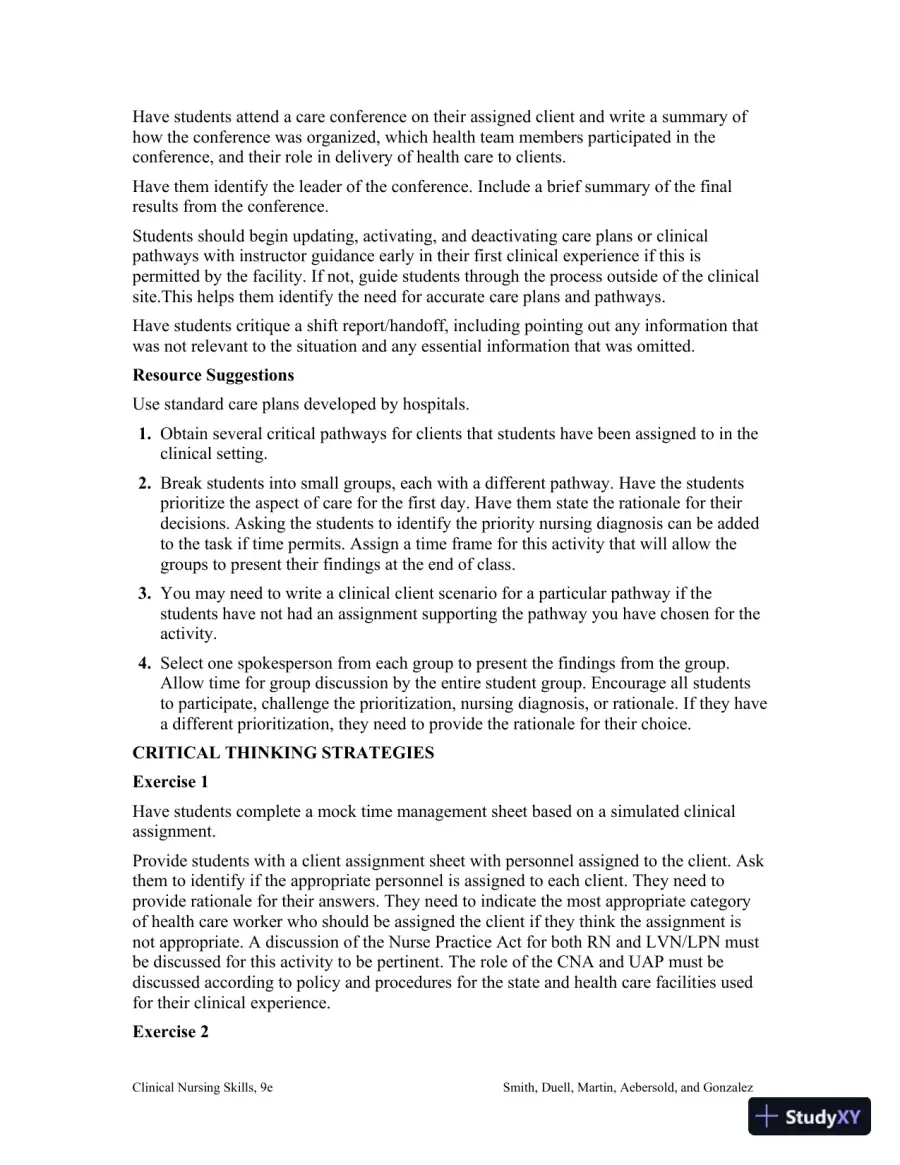 Class Notes for Clinical Nursing Skills: Basic to Advanced Skills, 9th Edition, page 11