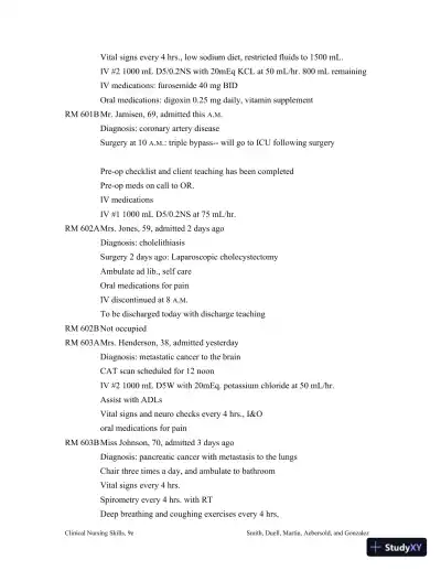 Class Notes for Clinical Nursing Skills: Basic to Advanced Skills, 9th Edition - Page 13 preview image