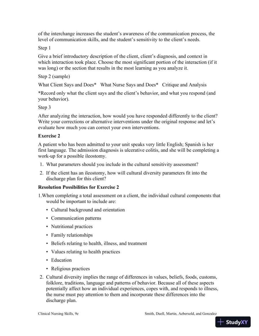 Class Notes for Clinical Nursing Skills: Basic to Advanced Skills, 9th Edition, page 19