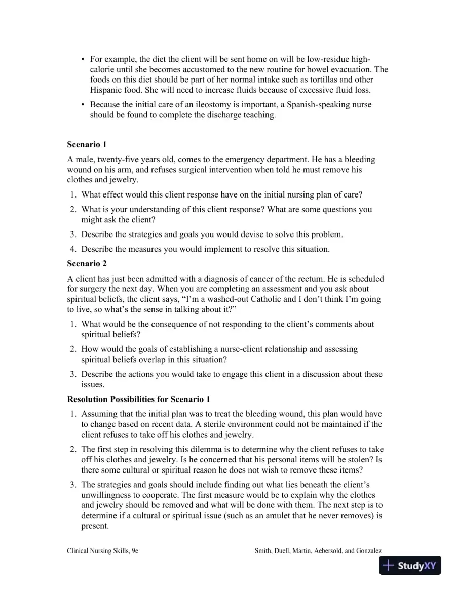 Class Notes for Clinical Nursing Skills: Basic to Advanced Skills, 9th Edition, page 20