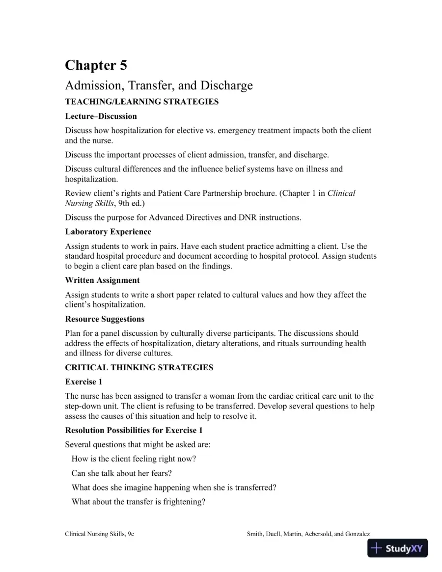 Class Notes for Clinical Nursing Skills: Basic to Advanced Skills, 9th Edition, page 22