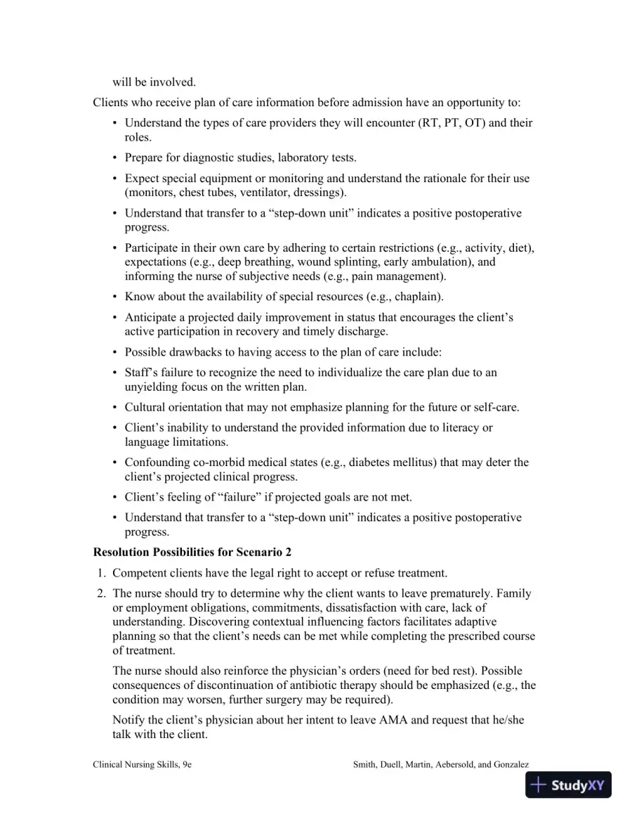 Class Notes for Clinical Nursing Skills: Basic to Advanced Skills, 9th Edition, page 24