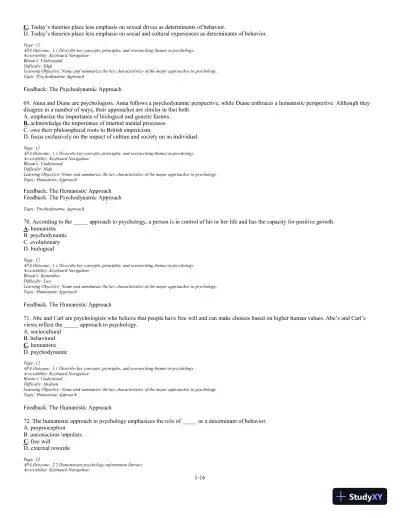 Test Bank For The Science of Psychology: An Appreciative View 4th Edition Test Bank - Page 17 preview image