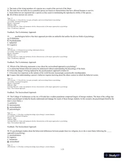 Test Bank For The Science of Psychology: An Appreciative View 4th Edition Test Bank - Page 22 preview image