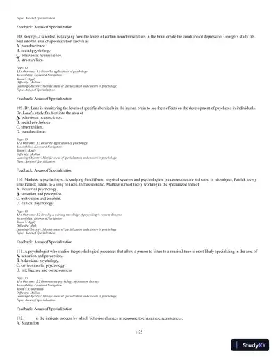 Test Bank For The Science of Psychology: An Appreciative View 4th Edition Test Bank - Page 26 preview image