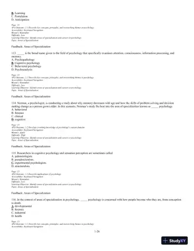 Test Bank For The Science of Psychology: An Appreciative View 4th Edition Test Bank - Page 27 preview image