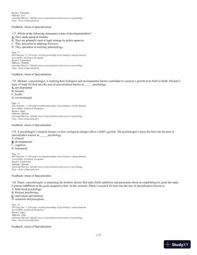 Test Bank For The Science of Psychology: An Appreciative View 4th Edition Test Bank - Page 28 preview image