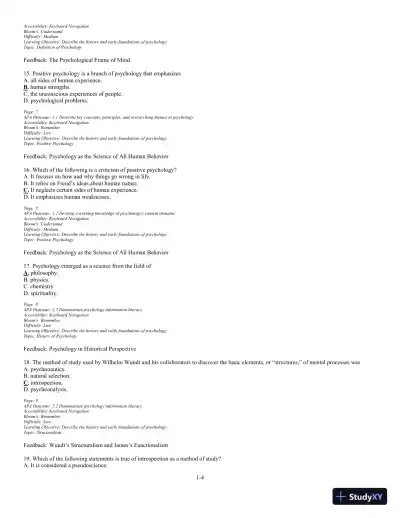 Test Bank For The Science of Psychology: An Appreciative View 4th Edition Test Bank - Page 5 preview image