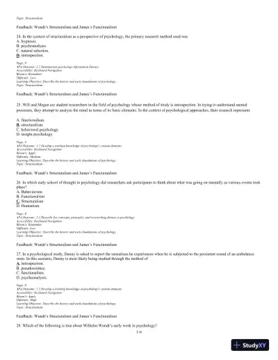 Test Bank For The Science of Psychology: An Appreciative View 4th Edition Test Bank - Page 7 preview image