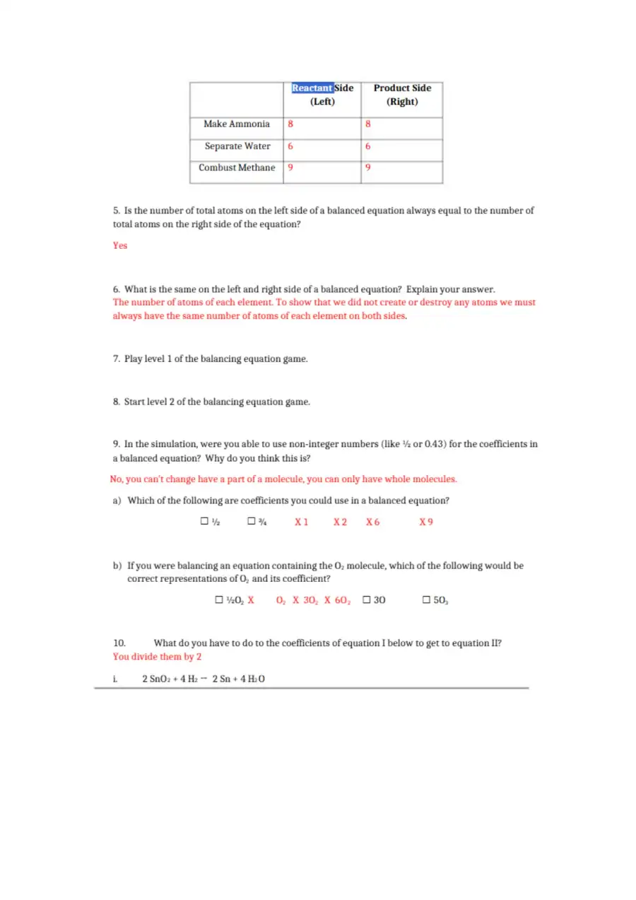 Balancing Chemical Equations Phet Key, page 2