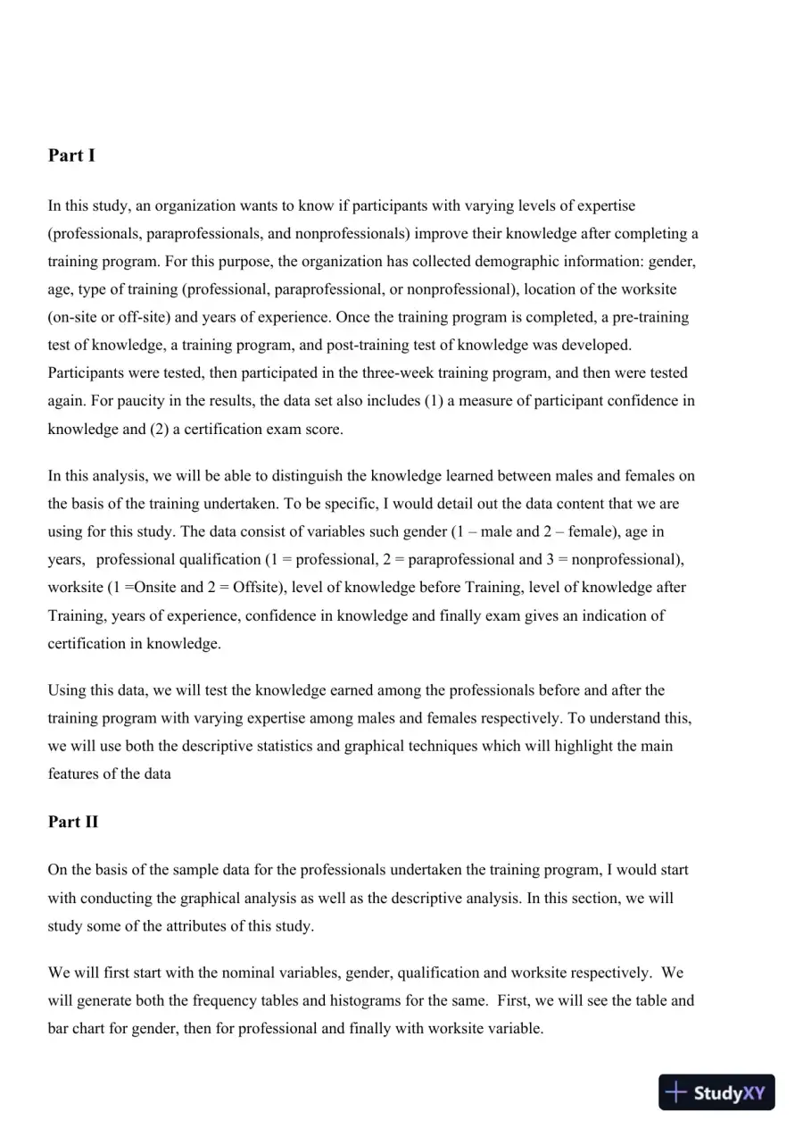 Analyzing the Impact of Training on Knowledge Enhancement Across Different Expertise Levels: A Statistical Evaluation, page 3