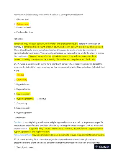 HESI Pharmacology Comprehensive Real Exam With Answers (245 Solved Questions) - Page 10 preview image