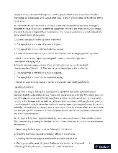 HESI Pharmacology Comprehensive Real Exam With Answers (245 Solved Questions) - Page 15 preview image