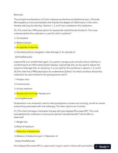 HESI Pharmacology Comprehensive Real Exam With Answers (245 Solved Questions) - Page 16 preview image